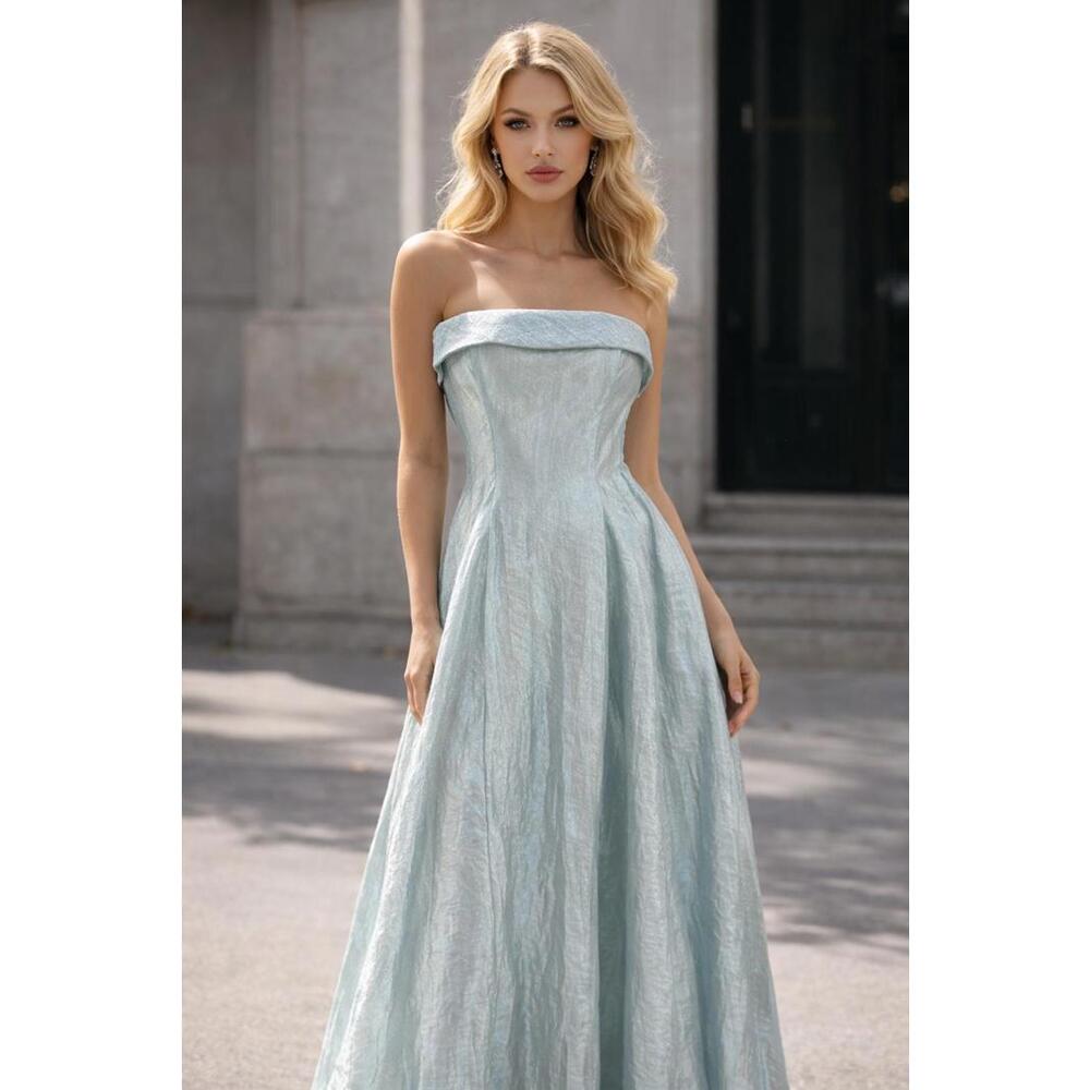 Vintage Y2K Zum Zum Nikki Dress Juniors sz 5-6 Icy Blue Ball Gown Strapless